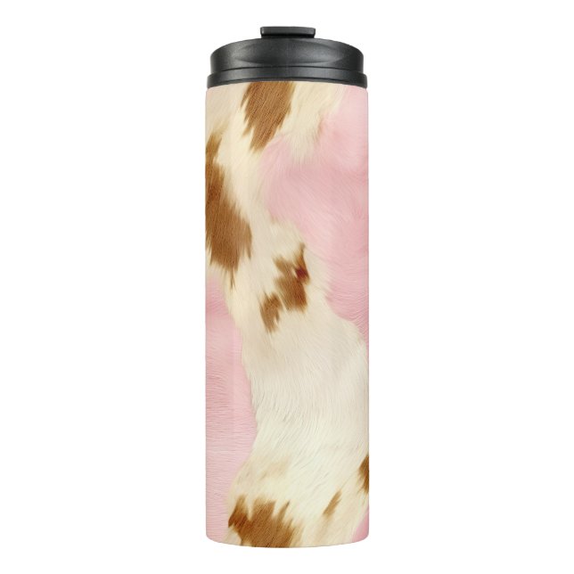 Garrafa Térmica Cowgirl Pink Cream Brown Cowhide (Frente)