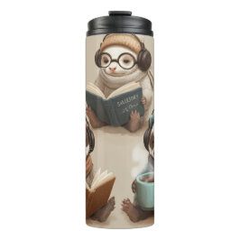 Garrafa Térmica Cozy Animal Friends Reading and Relaxing