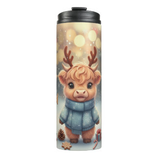 Garrafa Térmica Cozy Christmas Highland Cows Tumbler