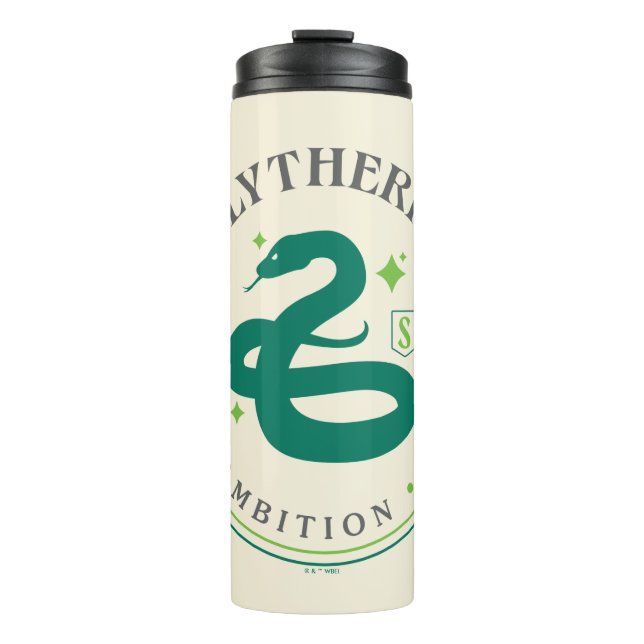 Garrafa Térmica CRACHÁ de Orgulho Cobra Verde SLYTHERIN™ (Frente)