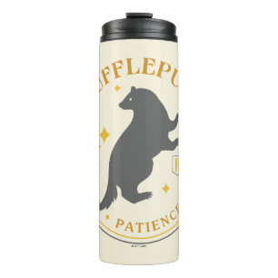 Garrafa Térmica Crachá de Orgulho da Casa dos Badgers HUFFLEPUFF™