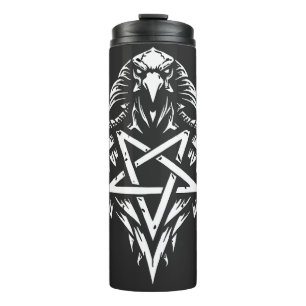Garrafa Térmica Cráneo Pentagrama Tribal por BurnsInhell