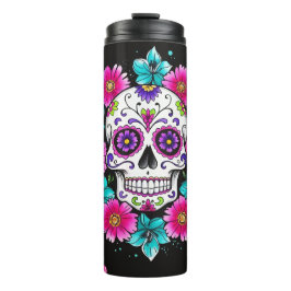Garrafa Térmica Crânio de Açúcar Artístico
