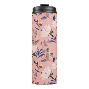 Garrafa Térmica Cream Beige Lily: Fundo sem costura rosa