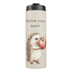 Garrafa Térmica Cream Hedgehog Apple Heart