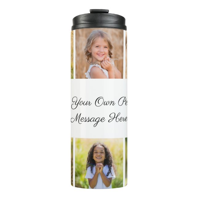 Garrafa Térmica Create Your Own 6 Photo Collage Add Your Greeting (Frente)