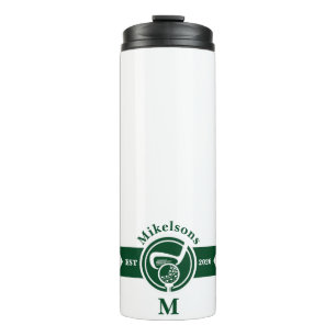 Garrafa Térmica Crestão Monograma Personalizado Clássico Verde de
