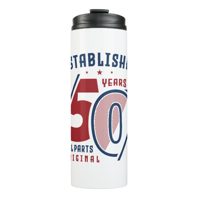 Garrafa Térmica Criado Há 50 Anos | Presente de aniversário Ideia  (Frente)