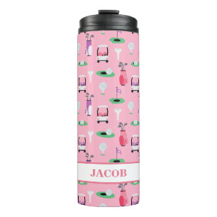 Garrafa Térmica Crianças Personalizadas Golfer Golfcart Golfing