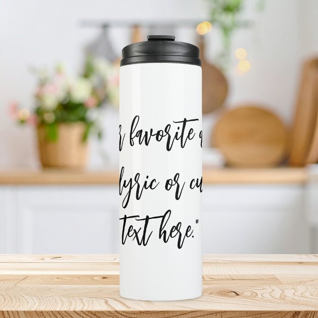 Garrafa Térmica Crie sua própria citação de caligrafia (Criador carregado)