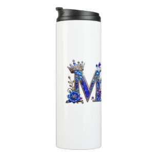 Garrafa Térmica Cristal Safira Real M Coroa Monograma