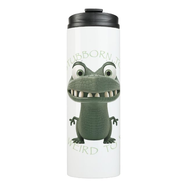 Garrafa Térmica Crocodilo Demasiado Teimoso Para Deixar De Ser Est (Frente)