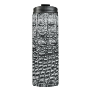 Garrafa Térmica Crocodilo Noir: Preto Couro Mito