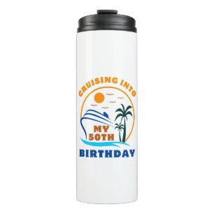 Garrafa Térmica Cruzando No Meu 50º Barco de Aniversário