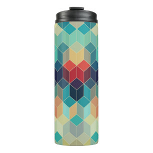 Garrafa Térmica Cubos geométricos do hipster: fundo do mosaico ret