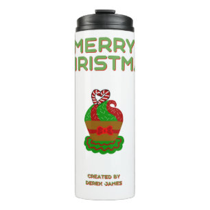Garrafa Térmica Cupcake de Natal Tumbler Térmico