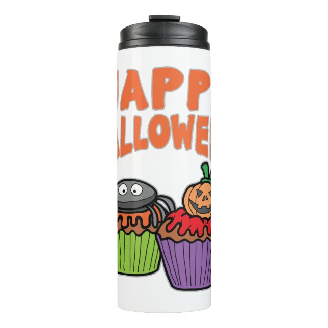Garrafa Térmica Cupcakes de Halloween (Frente)