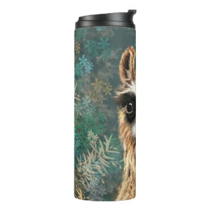 Garrafa Térmica Curioso Bebê Llama Engraçado Tumbler Térmico
