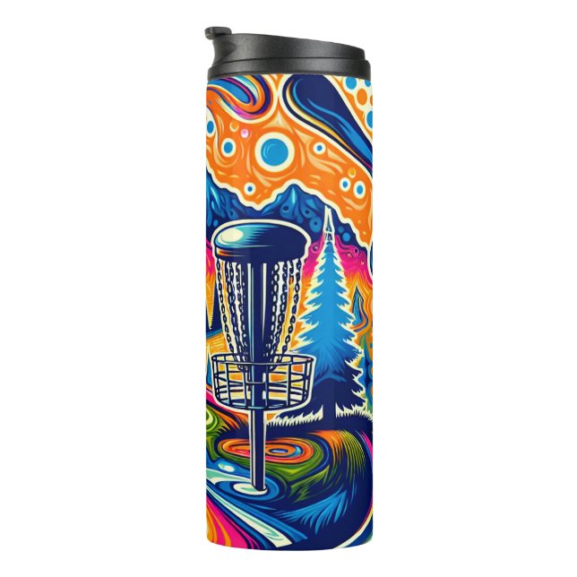 Garrafa Térmica Curso Psicodélico de Golfe de Disco nas Montanhas (Rotação à direita)