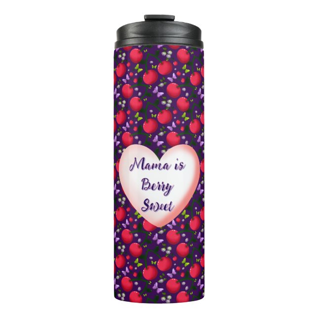 Garrafa Térmica Custom and personalized Cute Cherry Butterfly  (Frente)