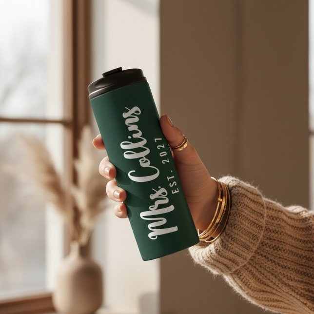 Garrafa Térmica Custom Anniversary Tumbler for Husband and Wife (His and Her Thermal Tumbler – Custom Birthday or Wedding Gift for Couples)