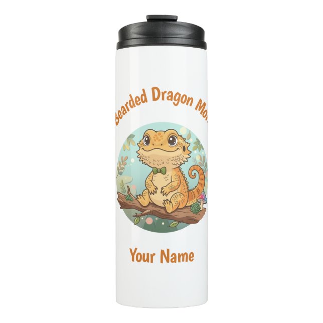 Garrafa Térmica Custom Bearded Dragon Mom Thermal Tumbler (Frente)
