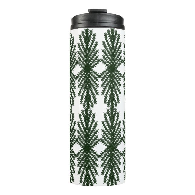 Garrafa Térmica Custom Forest Green Pine Tree Abstract Pattern (Frente)