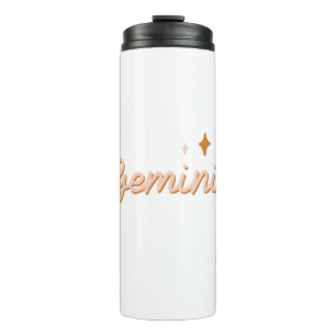 Garrafa Térmica Custom Gemini Zodiac Name & Stars Minimalist Gift