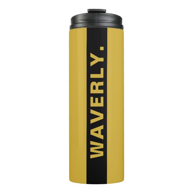 Garrafa Térmica Custom Name Stylish Metallic Gold Thermal Tumbler (Frente)