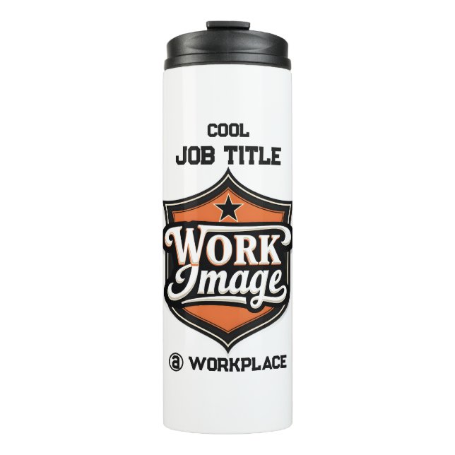 Garrafa Térmica Custom Photo Personalized Job Title & Workplace  (Frente)