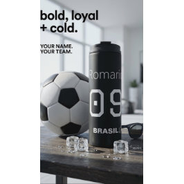 Garrafa Térmica Customizable Brasil Soccer Team Monochromatic 