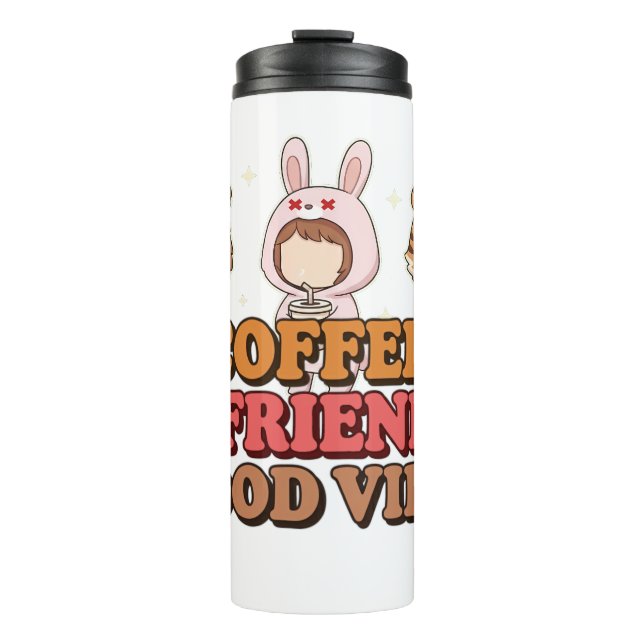 Garrafa Térmica Cute Animal Friends Coffee Lovers (Frente)
