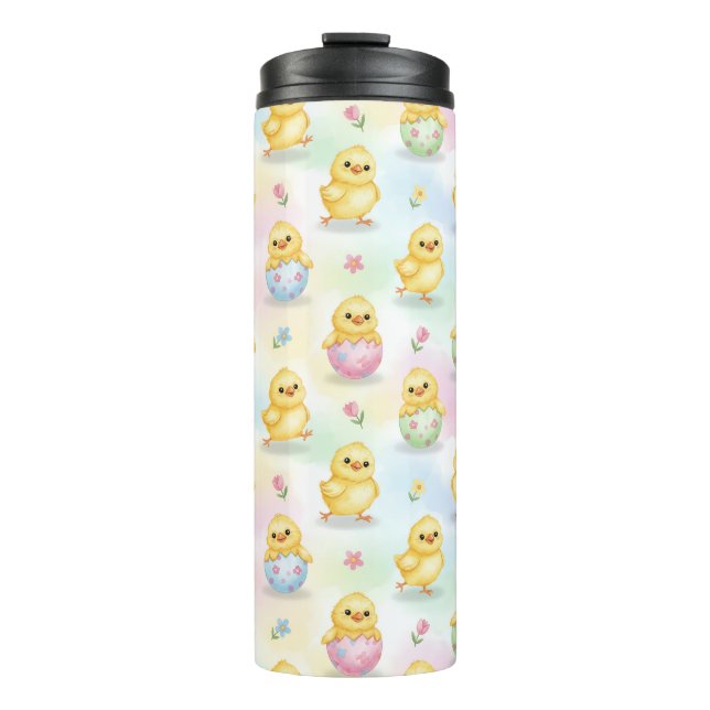 Garrafa Térmica Cute Baby Chick Watercolor Easter (Frente)