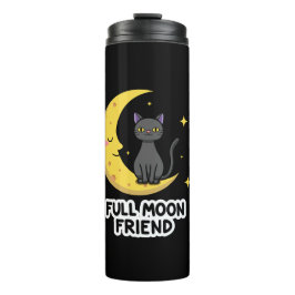 Garrafa Térmica Cute Black Cat on Moon - Full Moon Friend