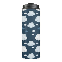 Garrafa Térmica Cute Clouds Pattern – Soft Kawaii Sky Design