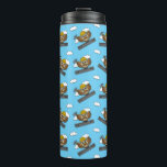 Garrafa Térmica Cute Construction Worker Owl with Hard Hat Cartoon<br><div class="desc">An illustration of a cute cartoon construction worker owl with a yellow hard hat and a hammer on a steel beam. This kawaii adorable owl with beautiful mustache wanted to brag his new job, to be a builder! This cute design is best gift idea for men, dad's birthday, father's day,...</div>