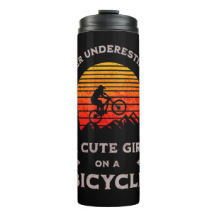 Garrafa Térmica Cute divertido mountain bike ciclismo para garota