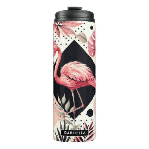 Garrafa Térmica Cute Flamingo Geométrico