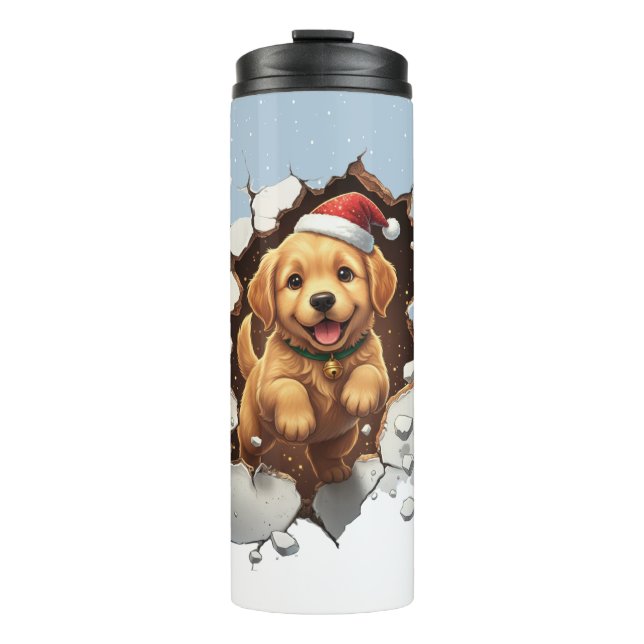 Garrafa Térmica Cute Funny Christmas Doggy (Frente)