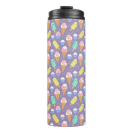 Garrafa Térmica Cute Ice Cream Pattern – Adorable Frozen Treat 