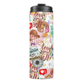 Garrafa Térmica Cute Motivational – Positive Quote Kawaii 