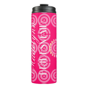 Garrafa Térmica Cute Neon Pink Bridesmaid Party Favor Personalizad