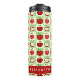 Garrafa Térmica Cute Personalized Apple Pattern Check