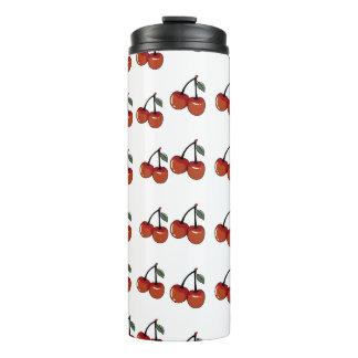 Garrafa Térmica Cute Red Cherry Pattern Stainless Steel Tumbler - 