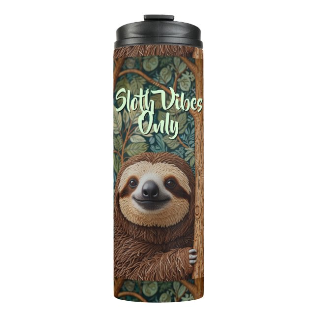 Garrafa Térmica Cute retro boho Sloth Hang in there (Frente)