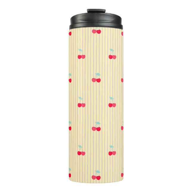 Garrafa Térmica Cute Retro Cherry Pattern Retro Pop (Frente)