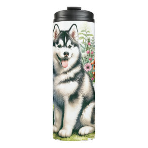 Garrafa Térmica Cute Siberian Husky