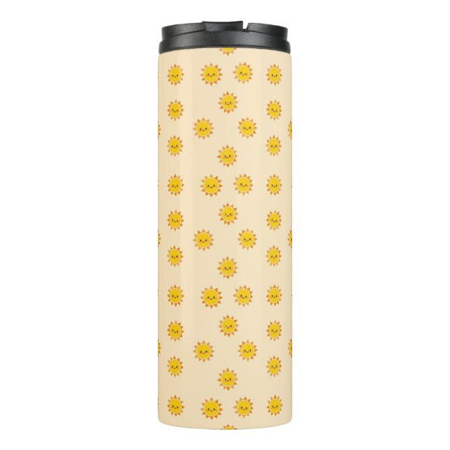 Garrafa Térmica Cute Suns Pattern – Whimsical Sunny Sky Design (Verso)