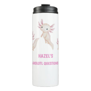 Garrafa Térmica Cute Watercolor Axolotl Perguntas Personalizado Cr