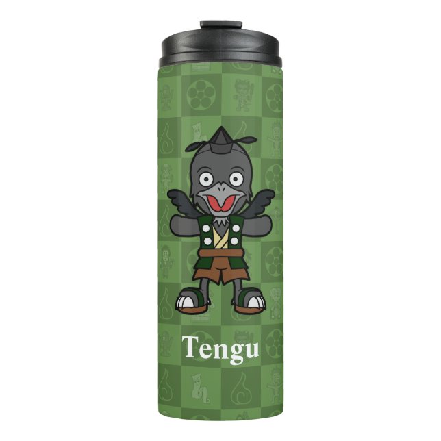 Garrafa Térmica Cute Yokai Karasu Tengu | Folclore Japonês (Frente)